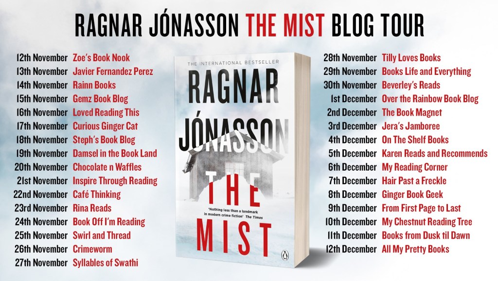 blog tour card for The Mist