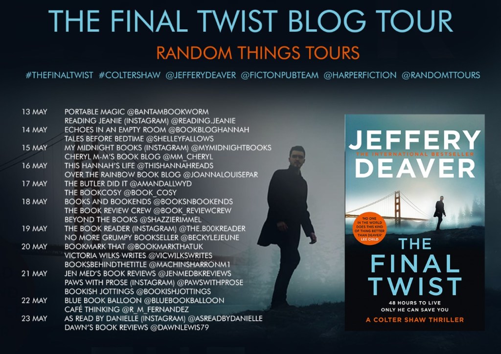 Blog tour poster for the Final Twist by Jeffery Deaver