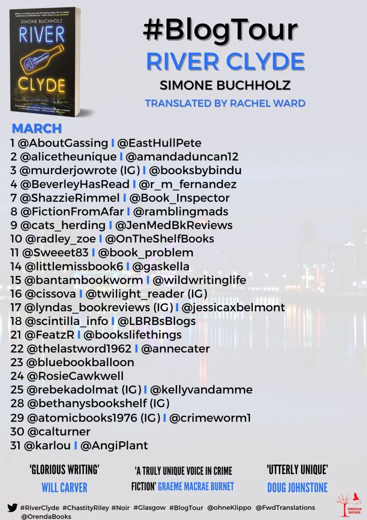 blog tour poster of River Clyde