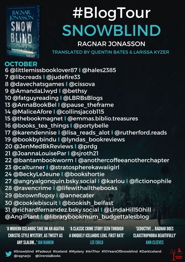 Blog tour poster for Snowblind and Fadeout