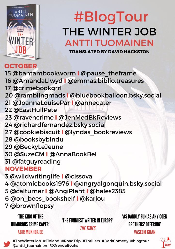 Blog tour poster for The Winter Job