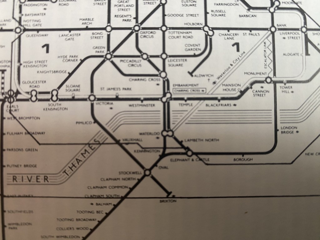 Detail of a rare fare zone map shown in London Transport and the Politicians. (C) Transport for London